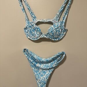 Floral Blue Bikini Set